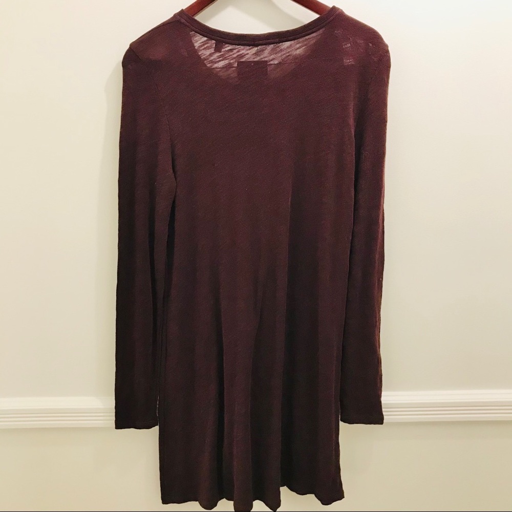 NWT ATM Cotton Shirt Dress Medium Merlot - Picture 3 of 8